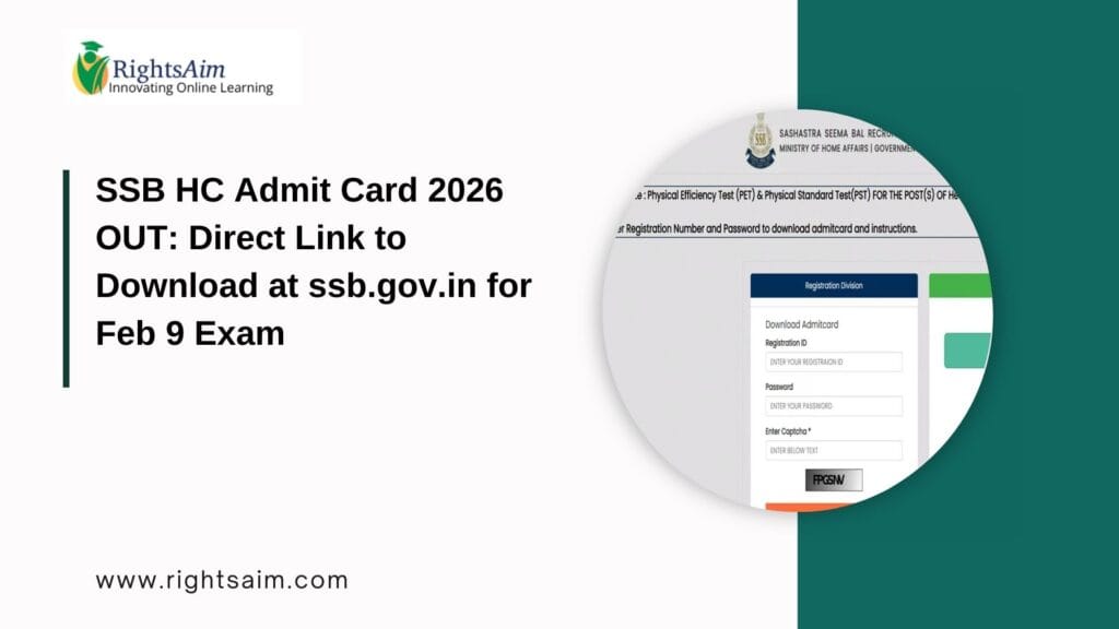 SSB HC Admit Card 2026
