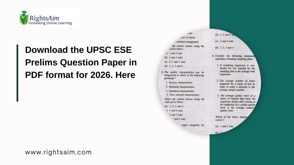 Download the UPSC ESE Prelims Question Paper in PDF format for 2026