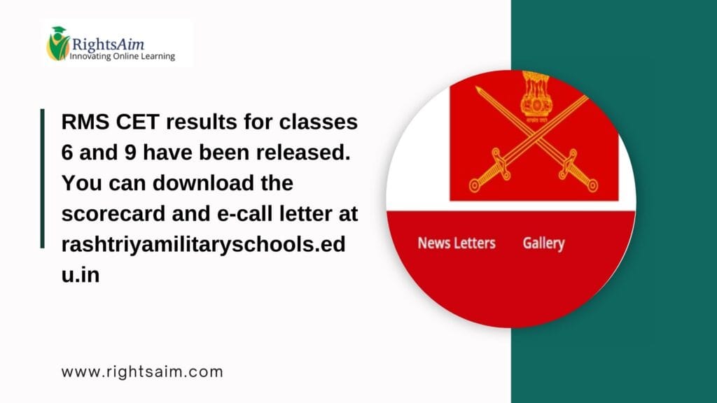 RMS CET results for classes 6 and 9