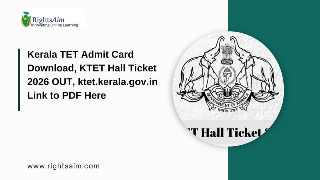 Kerala TET Admit Card Download, KTET Hall Ticket 2026