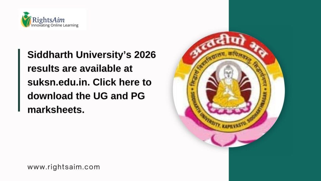 Siddharth University’s 2026 results