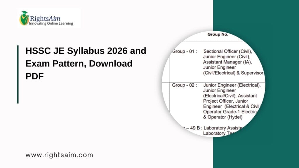HSSC JE Syllabus 2026
