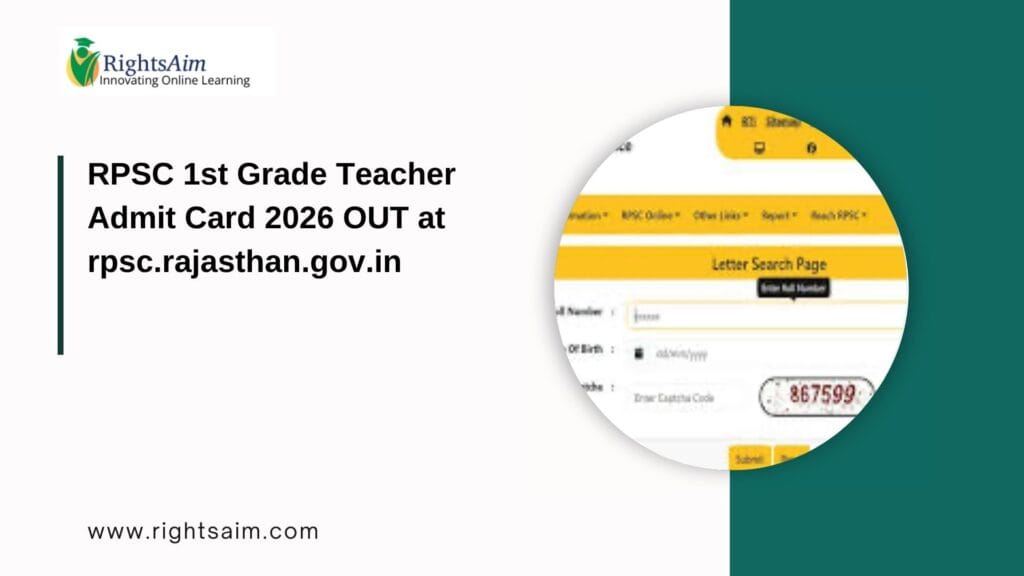 RPSC 1st Grade Teacher Admit Card 2026 OUT at rpsc.rajasthan.gov.in
