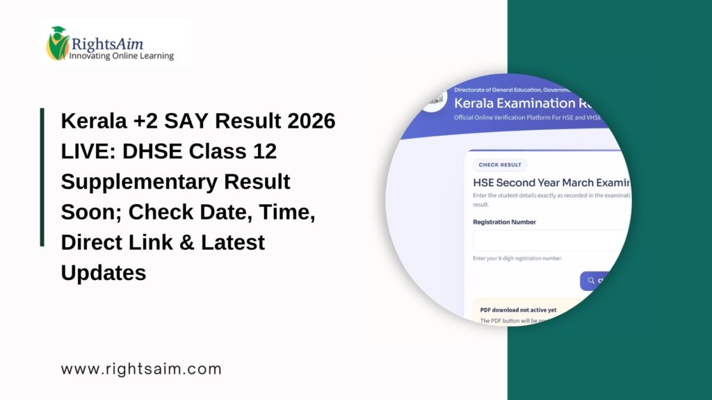 Kerala +2 SAY Result 2026 LIVE: