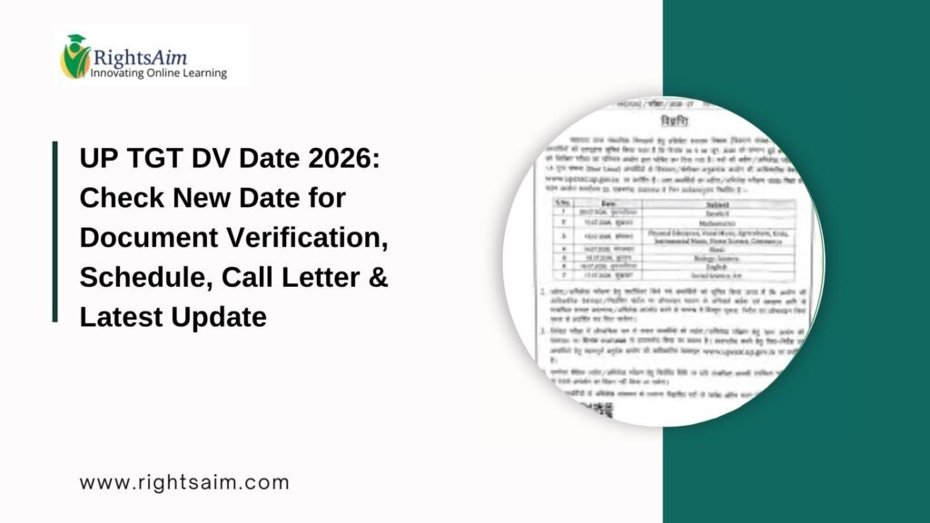 UP TGT DV Date 2026