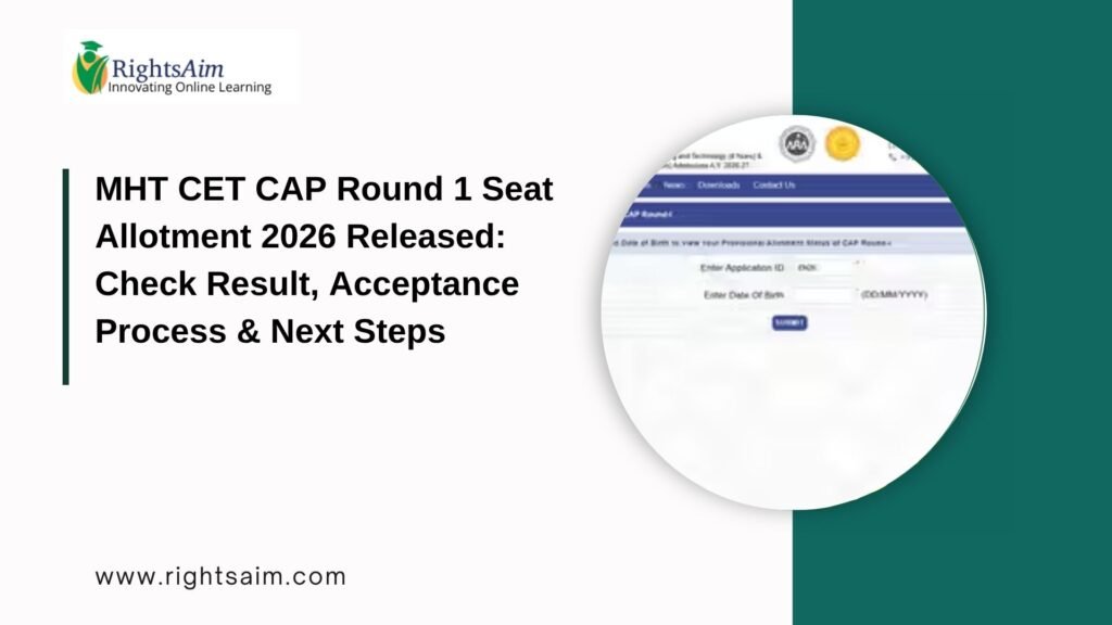 MHT CET CAP Round 1 Seat Allotment 2026