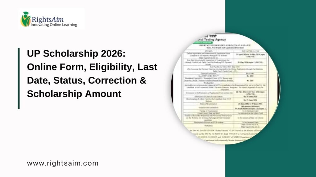 UP Scholarship 2026: Online Form, Eligibility, Last Date, Status, Correction & Scholarship Amount