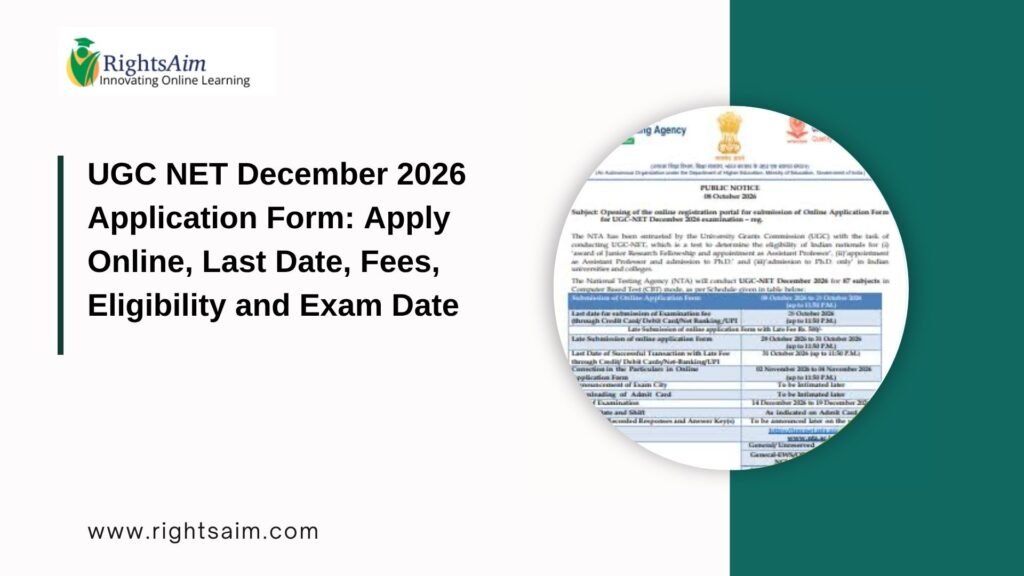 UGC NET December 2026 Application Form